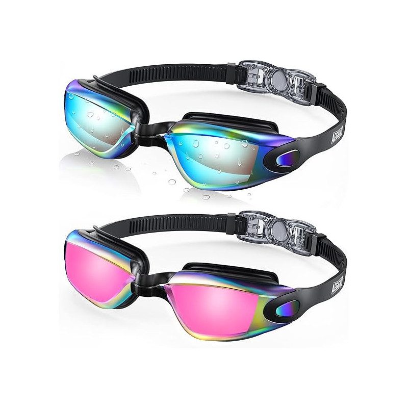 Aegend - Gafas de natación, paquete de 2 gafas de natación sin filtraciones