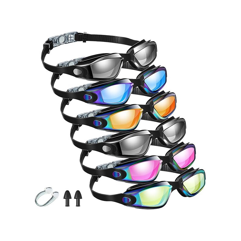 Flutesan Paquete de 6 gafas de natación para adultos
