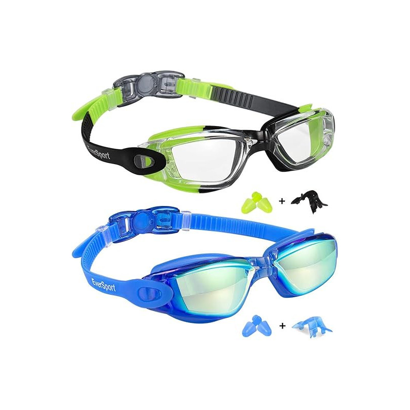 EverSports - 2 unidades de antiparras para nadar de protección contra rayos UV