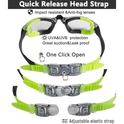 EverSports - 2 unidades de antiparras para nadar de protección contra rayos UV