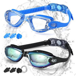 COOLOO Gafas de natación, paquete de 2 gafas de natación para hombres y mujeres