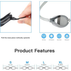 PHELRENA Gafas de natación, con correa para la cabeza