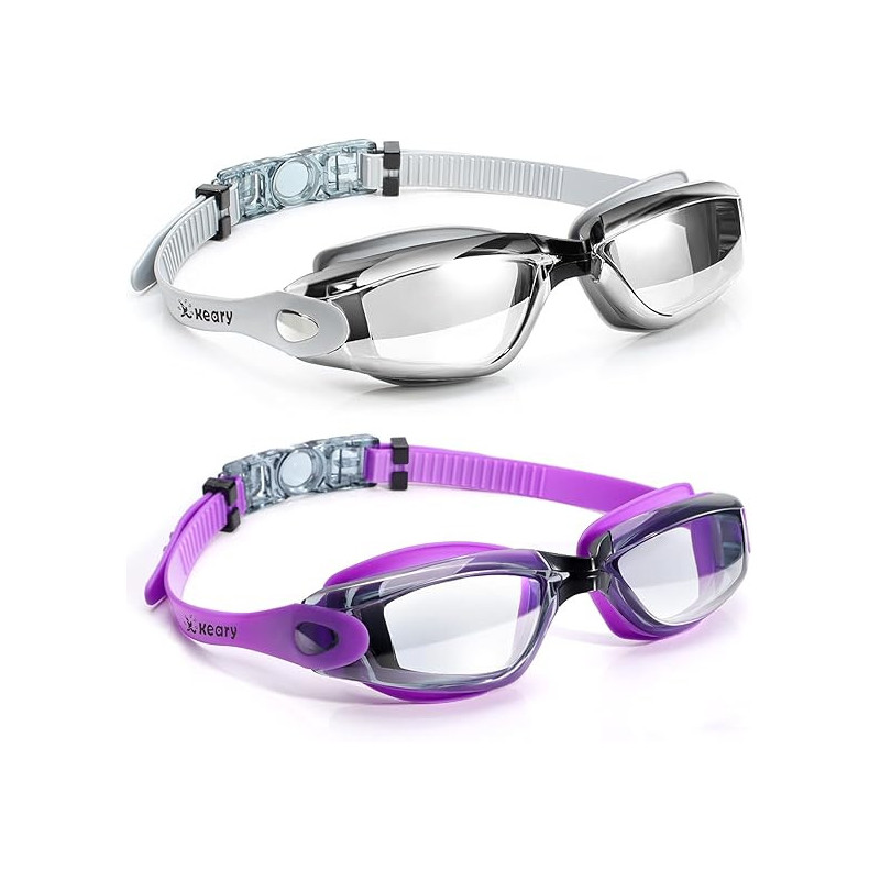 Keary Paquete de 2 gafas de natación antivaho para adultos
