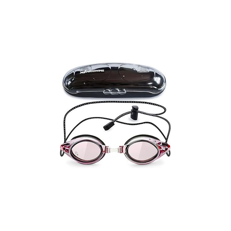 Gafas de natación de carreras antivaho con correa elástica