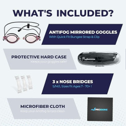 Gafas de natación de carreras antivaho con correa elástica