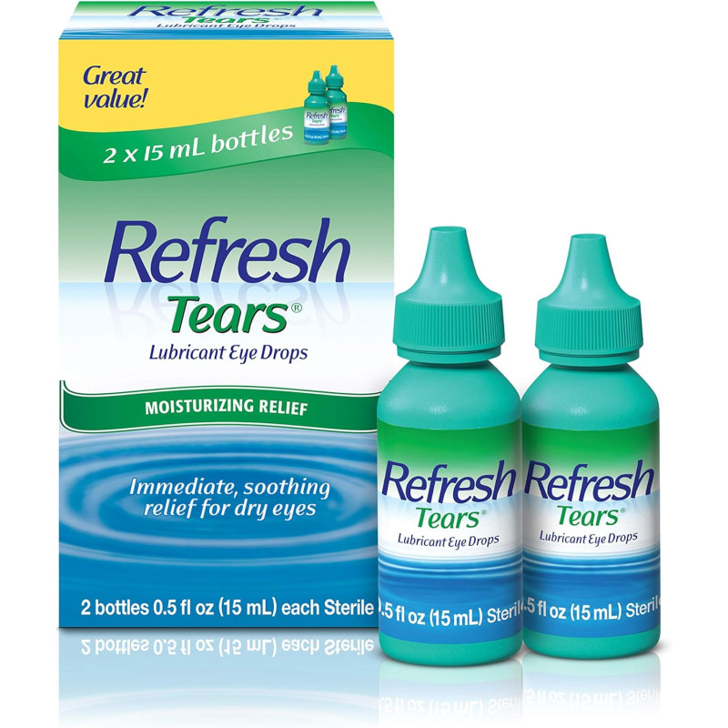 Refresh Lágrimas, gotas lubricantes para los ojos, 2 frascos de 0.5 fl oz (0.5 fl oz)