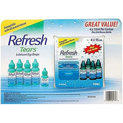 Refresh Lágrimas Lubricante gotas oculares 4x15 ml, 1x5 ml