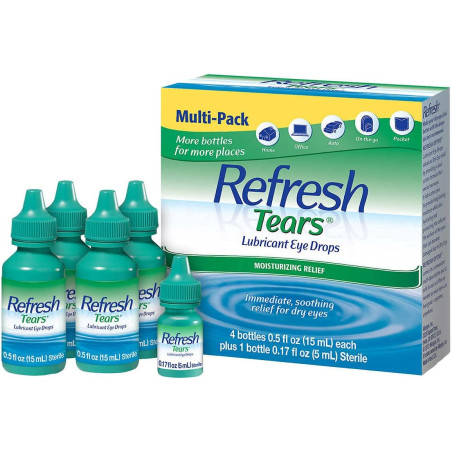Refresh Lágrimas Lubricante gotas oculares 4x15 ml, 1x5 ml