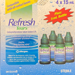 Refresh Lágrimas Lubricante gotas oculares 4x15 ml, 1x5 ml