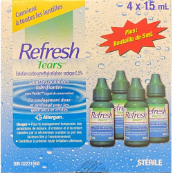 Refresh Lágrimas Lubricante gotas oculares 4x15 ml, 1x5 ml