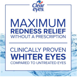 Clear Eyes Gotas para los ojos para aliviar el enrojecimiento máximo