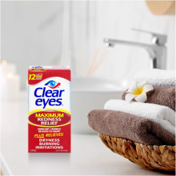 Clear Eyes Gotas para los ojos para aliviar el enrojecimiento máximo