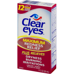 Clear Eyes Gotas para los ojos para aliviar el enrojecimiento máximo