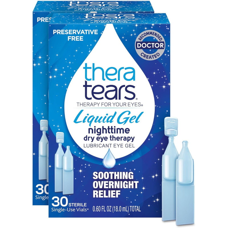 TheraTears Gotas de gel líquido para ojos secos, 30 viales, 30 unidades (paquete de 2)