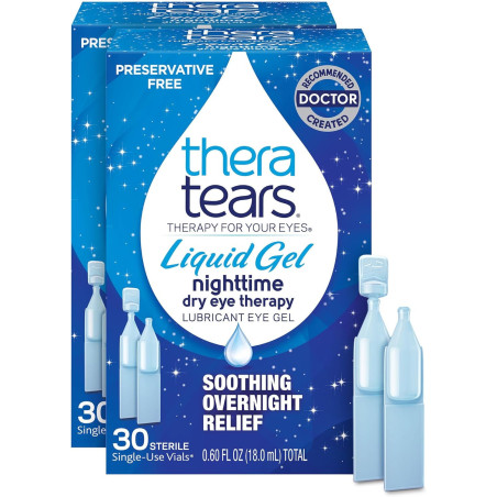 TheraTears Gotas de gel líquido para ojos secos, 30 viales, 30 unidades (paquete de 2)