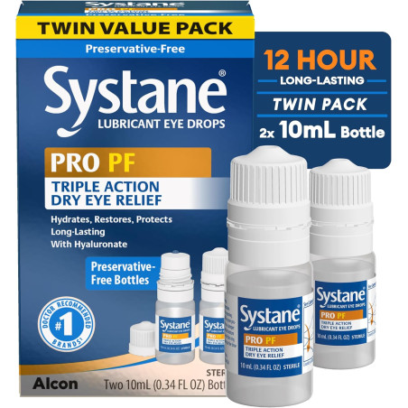 Systane PRO PF - Gotas lubricantes sin conservantes multidosis, 2 unidades