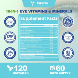 AREDS 2 Vitaminas para los ojos y extracto mineral de arándano Omega-3
