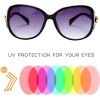 YQVIE Paquete de 7 lentes de sol retro de gran tamaño para mujer, a granel, de plástico grande, protección UV400, 7 Fox Mix