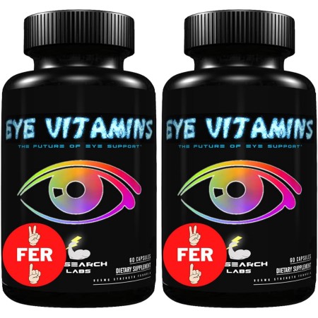 Research Labs Vitaminas para los ojos de absorción mejorada AREDS 2 Plus Fórmula 20 mg de luteína, 10 mg de zeaxantina,