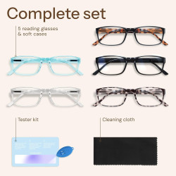 Gaoye - Paquete de 5 lentes de lectura con bloqueo de luz azul