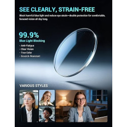 Gafas TIJN Olisa con bloqueo de luz azul para mujeres y hombres, montura ovalada, para juegos, ordenador y pantalla.