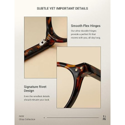 Gafas TIJN Olisa con bloqueo de luz azul para mujeres y hombres, montura ovalada, para juegos, ordenador y pantalla.