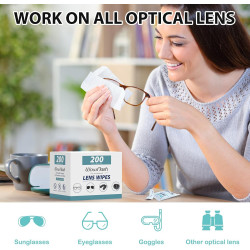 200 toallitas limpiadoras para lentes