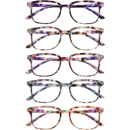 Paquete de 5 lentes de lectura con bloqueo de luz azul para mujeres