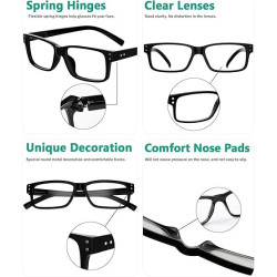 Eyekepper Gafas de lectura vintage para hombre, paquete de 5 bisagras de resorte para lectores clásicos