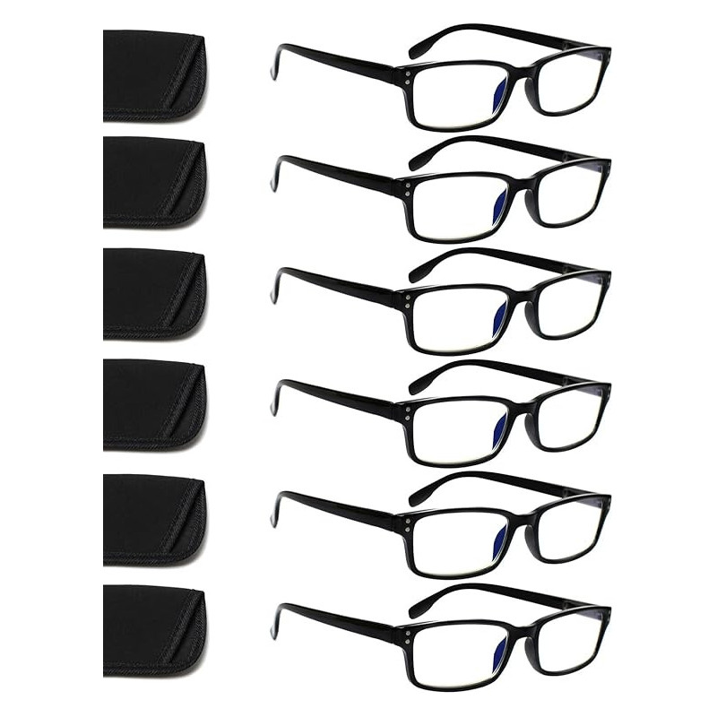 Kerecsen - Paquete de 6 lentes de lectura con bloqueo de luz azul
