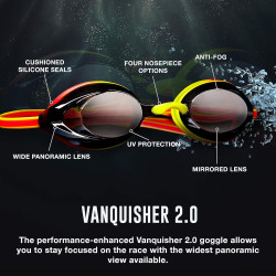 Speedo Vanquisher 2.0 - Antiparras unisex espejadas, para adultos